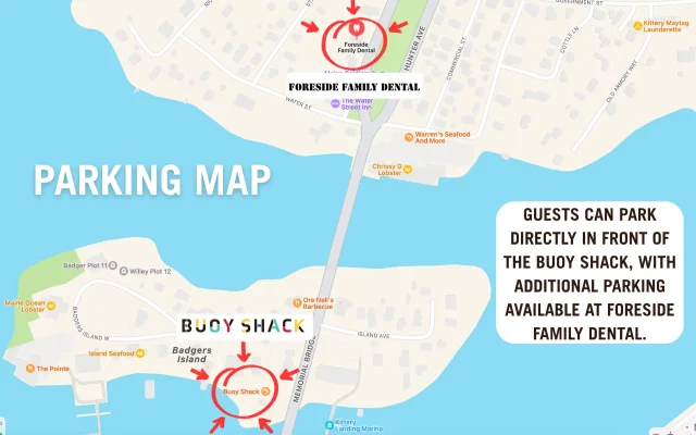 Parking map of Buoy Shack.